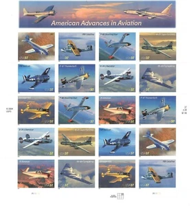 Sc # 3916-3925 ~ Full Pane ~ 37¢ American Advances in Aviation Issue - Picture 1 of 2