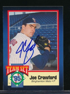 1995 Team Set #43 Joe Crawford Binghamton Mets signed auto autograph