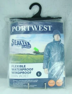 Portwest Sealtex Classic Rain Jacket US450 Mens Waterproof Navy Small NEW - Picture 1 of 6