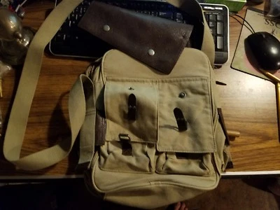 H&M Bolso de Hombro o Bolso de Ordenador Beige de Lona y Cuero Foto 1 de 4