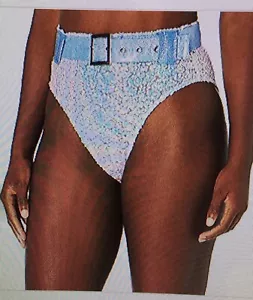Roma Kostüm Damen Pailletten hoher Bund kurz mit Gürtel - hellblau - Bild 1 von 2