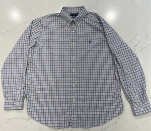 Polo Ralph Lauren Shirt Mens XXL White Plaid Button Up Performance Stretch Pony - Picture 1 of 12