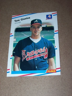 1988 Fleer baseball HOF Tom Glavine Rookie card #539 GEM - Image 1 of 2