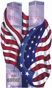 Twin Towers Tribute Full Size Football Helm Aufkleber - Bild 1 von 1