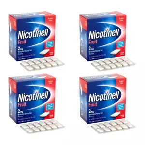 Nicotinell Stop Smoking Aid Nicotine Gum 2mg Fruit - 204 Pieces x 4 - Picture 1 of 5