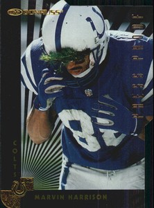 1997 Donruss Press Proofs Gold Die Cuts Football Card #24 Marvin Harrison /500