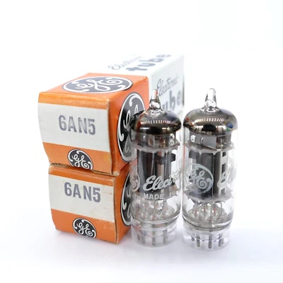 Dos excelentes tubos GE 6AN5 NUEVO EN CAJA tubos prueba muy fuerte TV-7 Foto 1 de 4