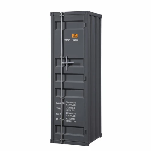 ACME Cargo Wardrobe Armoire with 1 Door in Gunmetal Cover
