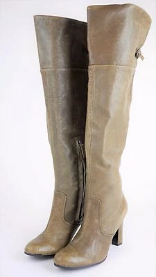 SAM EDELMAN Mujer 8 Marrón Cuero Envejecido Sobre la Rodilla Botas Elásticas Pantorrilla Foto 1 de 4