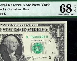 1963b $1 New York BARR Federal Reserve Note FRN *Superb Gem 1902-B • PMG 68 EPQ - Picture 1 of 3