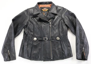 girls harley davidson jacket 2XL black leather biker motorcycle XXL Sierra Rose - Picture 1 of 19