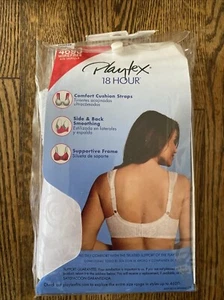 NEW WOMEN SIZE PLAYTEX 18 HOUR ULTIMAT SHOULDER COMFORT WIREFREE BRA WHITE - Picture 1 of 3