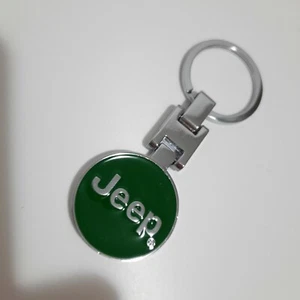 Portachiavi Jeep Verde Tondo - Metallo Regalo Passione Auto Estetica - Foto 1 di 1
