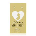New Jersey - Lucky Feather Heart + State Earrings 14k Gold Plated State Love