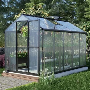 Aoodor 6x8 6x10FT Walk-in Polycarbonate Greenhouse Kit Heavy Duty Aluminum Frame - Picture 1 of 17