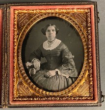 1/6 PLATE DAGUERREOTYPE HANDSOME WOMAN, GREAT EXPRESSION, SHARP, NO WIPE MARKS