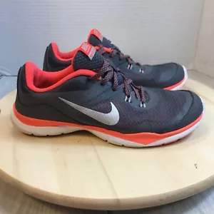 Nike Womens Flex Trainer 5 724858-012 Gray Orange Running Shoes Lace Up Size 6.5 - Picture 1 of 10