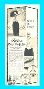 REGINA Medaglia Oro Rosa Champagne Vincitore Vintage 1961 STAMPA ANNUNCIO Fiera di Stato Calif. - Foto 1 di 3