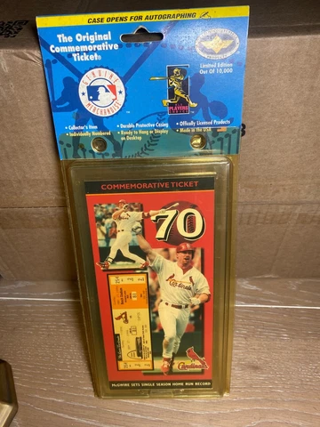 1998 Classic Collectible Mark McGwire Home Run Record Commemorative Ticket Cover
