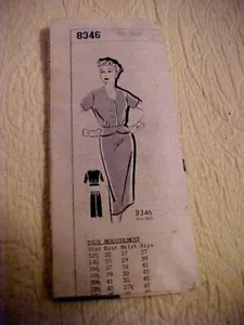 Abito da donna vintage per corrispondenza modello 2 pezzi 8346 taglia 20 1/2 - Foto 1 di 3