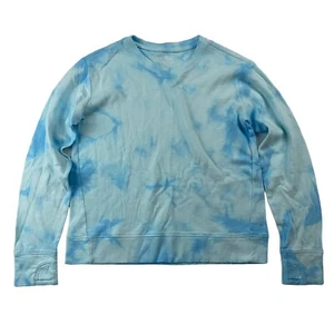 Athleta Beachy Crew Neck Sweatshirt L/12 Blue Tie Dye Pullover L/S Breathable - Picture 1 of 10
