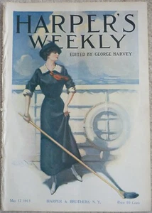 1913 Harper's Weekly Journal Magazine May 17, Baseball, Dancing, Motorcycle - Picture 1 of 11