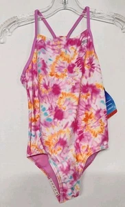 NWT Speedo 1-Piece Kids Youth Girls UPF 50+ Racerback Sports Trendy Swimsuit MED - Picture 1 of 4