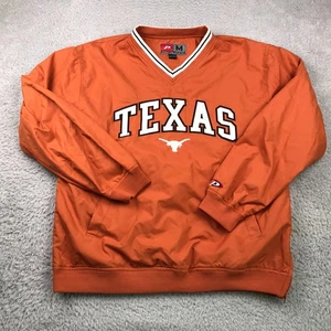 Chaqueta cortavientos Pro Player Texas Longhorns Pullover para hombre M naranja cuello en V - Imagen 1 de 13