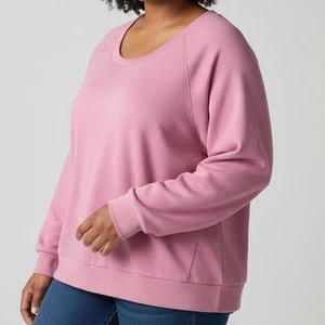 Felpa donna Athleta rosa loungewear collo scoop taglie forti pullover 3X - Foto 1 di 5