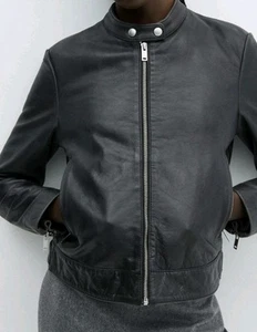 Mango Echtleder Biker Jacke Heavy Used Look 2XL - Bild 1 von 7