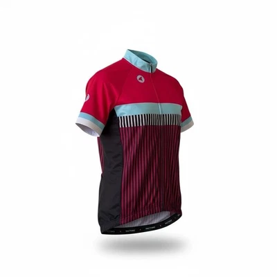 Pactimo Cycling Jersey Women’s Large Stripe Red Short Sleeve - Image 1 of 4