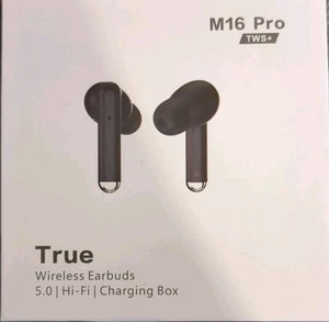 Auricolari M16 Pro TWS+ True Wireless BT 5.0 con microfono 2 vie + custodia di ricarica - nero - Foto 1 di 6