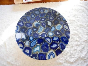 Handmade Green Agate Gemstone Coffee Table | Elegant Home & Office Decor Arts - Picture 1 of 9