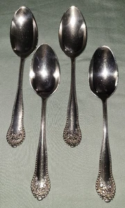 4er Set antike Gorham Lancaster Sterlingsilber Teelöffel Teelöffel, KEIN MONO - Bild 1 von 19