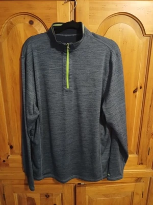 Pullover deportivo de golf Reebok 1/4 cremallera manga larga para hombre grande azul/verde Foto 1 de 4