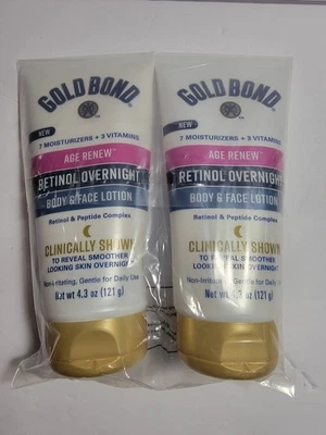 Gold Bond Age Renew Retinol Loción facial corporal durante la noche 4,3 OZ EA paquete de 2  Foto 1 de 4