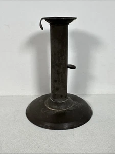 Antique Iron Hogscraper Candlestick 5-1/4” H Primitive Vintage Decor - Picture 1 of 11