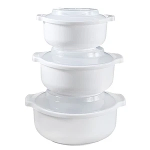 3pcs Microwave Meal Containers Food Storage Containers with Transparent Lids - Picture 1 of 12