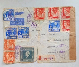 DUTCH EAST INDIES AIRMAIL 1948 cover. Java to Vienna Austria . - Picture 1 of 3