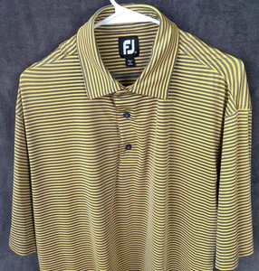 Footjoy FJ Polo Golf Herren Shirt Gr. XL gelb blau gestreift Performance Stretch - Bild 1 von 17