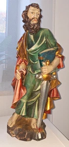 Holzfigur geschnitzt, Hl., heiliger Paulus, 57cm, Handarbeit, Grödnertal, TOP57K - Bild 1 von 7