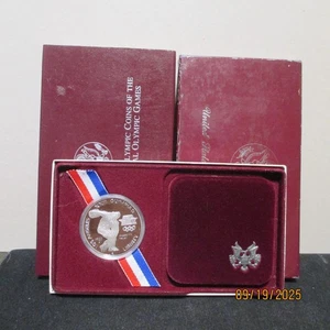 Proof Commemorative 90% Silver Dollar in box NO COA 1983 S XXIII Olympiad Discus - Picture 1 of 3