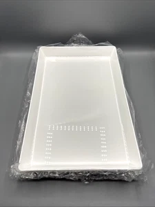 White Acrylic Rectangular Serving Trays Set of 3 15'' x 10'' Made in USA - Picture 1 of 5