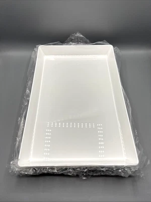 White Acrylic Rectangular Serving Trays Set of 3 15'' x 10'' Made in USA - Image 1 of 4