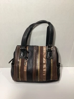 Fossil Patchwork Y2K Hobo Bag Striped With Logo Key - Image 1 of 4
