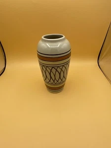 (150D) Vintage Glazed & Painted Pottery Vase -CUBA - Picture 1 of 4