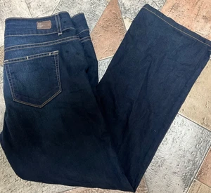 PAIGE WOMENS JEANS SIZR 31 X 29. 10” RISE BLUE STRAIGHT LEG - Picture 1 of 13