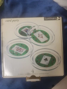Juego de 4 posavasos de cristal para fiestas Luminarc Poker Card Hecho en Francia - Imagen 1 de 8
