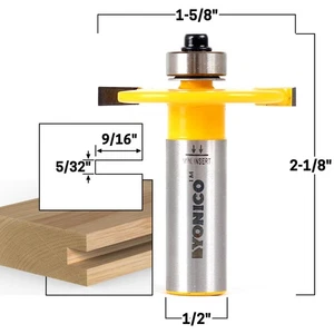 Broca cortadora de ranura de profundidad de 5/32" de altura X 9/16" - vástago de 1/2" - Yonico 14920 - Imagen 1 de 1