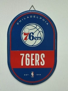 Philadelphia 76ers NBA Embossed Metal Pill Wall Sign - New/Sealed - Picture 1 of 8